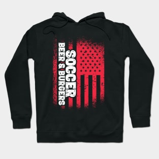 Soccer Beer And Burgers - US Flag print Hoodie